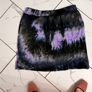 Black and Purple Mini Pencil Skorts for Night Out